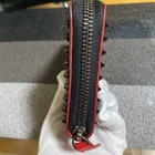 Christian Louboutin Spikes Studded Round Zip Long Wallet Leather Black Red