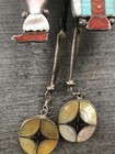 Large Vintage Joe Zuni Inlay Sterling Silver Standing  Warrior Bolo Tie Signed