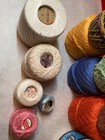 Vintage Lot Of 14 Crochet Thread Various Brands  Colors  Amounts  Types  Cotton