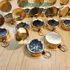 Lot Of 50 Pcs Brass Vintage Lid Compass 35 Mm Marine Collectible Pocket Compass