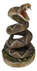 Realistic Ferocious Attacking Diamondback Rattlesnake In Coiled Posture Figurine