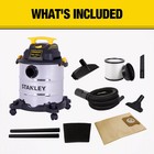 Stanley 6 Gallon Wet dry Vacuum 5 0 Peak Hp Stainless Steel Tank Shop Vac