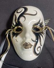 Vintage Porcelain ceramic New Orleans Mardi Gras Signed Lady Face Mask 5   