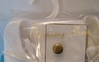 Nip Vintage Girls Embroidered Satin Christening Shoes Size 2 Gottschalks
