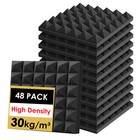 12 48 Pack Acoustic Foam Panel Wedge Studio Soundproofing Wall Tiles 12 x12 x2 