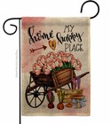 Tulips Happy Place Burlap Garden Flag Sweet Life Home Decorative Yard Banner