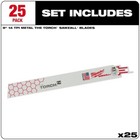 Milwaukee Tool 48-00-8787 9  14 Tpi The Torch Sawzall Blades  25 Pk 
