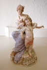 Rare Antique Late 19th C Meissen Porcelain Of Venus   Cupid-cossed Blue Swords