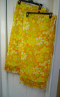 Vtg 1970 s    Groovy Flower Power Orange Yellow Flower Six Curtain Panels