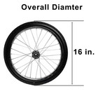 16 X 1 95 In  Flat Free Wheels W 3 4 And 5 8-bearings 3 In  Hub Metal Spoke Whee
