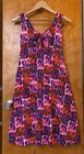 Vintage 70s Pomare Tahiti Hawaiian Midi Dress Empire Neon Psychedelic Sz 6 Xs