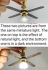 1 12 Dollhouse Miniature Led Battery Ceiling Fan Light With Flower And 4 Blades