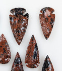 8 Piece 2  Mahogany Obsidian Arrowheads - Pow-wow - Ceremonial - Hand Knapped