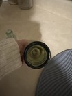 Set Of 2 Vintage Glass Bottles - Olive Green   Aqua