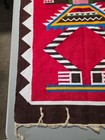 Mexican Hand Woven Aztec Mayan Tapestry Wool Rug Warrior God 24 w X 44   l Vintage