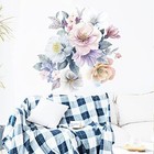 Peony Flower Wall Decals Peel And Stick  Colorful Floral Wall Decals For Girls 
