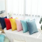Pom Pom Velvet Cushion Covers Soft Throw Pillow Cases Sofa Car Bed Home Decor