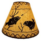 Rustic Oiled Kraft Lamp Shade With Fish Design - 12 