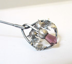 Antique Hatpin Amethyst Glass Thistle Adie   Lovekin Silver