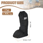 Waterproof Shoes Cover Xxl Pvc Rain Galoshes With Zipper Strap Buckle Black
