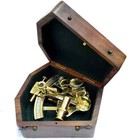 Nautical Instrument Brass Sextant With Wooden Box Maritime New Year Gift