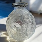 Vintage Sars France Art Nouveau Glass Opalescent Vase Ormolu Metal Frame Marked