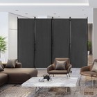 4-panel Folding Room Divider With Lockable Wheels Portable Privacy Screen
