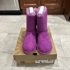 Ugg Australia Bailey Bow Pink Suede Sheepskin Boots  Women s Size Us 7  1002954 