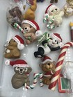 Lot Of 24 Teddy Bear Christmas Ornaments Hallmark Vintage Flocked Enesco Polar