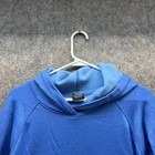 Reebok Sweater Women Large Ladies Blue Hoodie Pullover Sweatshirt Fleece Jacket