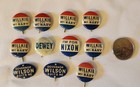 Lot Of Vintage 1940s Nixon Dewey Wilkie And Mcnary Campaign Pinback Buttons Pins