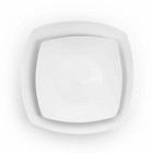 Elama Dinnerware Set Modern Plates White Square Porcelain 18pc  service For 6 