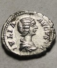 Rare Genuine Ancient Roman Silver Coin Julia Domna Denarius Juno Peacock