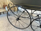 Antique Metal Baby Carriage Buggy Vintage Doll Pram Metal Wheels Rustic Display