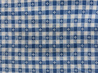  vintage Feed Sack  1930-50s Smal Blue   White Checks W  Tiny Flower 44 l X 36 w