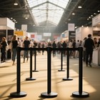 Stanchions With Retractable Belts  6 Pieces Crowd Control Barrier Stanchion P   