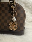 Lucky Clover Key Chain Ring Keychain Four Leaf Cloverleaf Bag Charm Green Gift