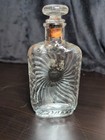 Glass Flask Spiral Swirl Sunburst Flask Pattern With Lid Antique Rare
