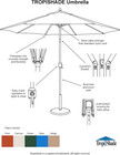 9 Ft Bronze Aluminum Polyester Market Umbrella With Green Polyester Cover  base 