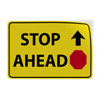 Horizontal Vinyl Stickers Stop Ahead With Top Arrow Traffic Sign Traffic