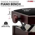 5 Core Piano Bench Height Adjustable Padded Cushion Solid Wood Keyboard Stool