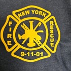 Vintage new  Fdny 9-11-2001 United We Stand  Fire   Rescue T Shirt l  Blue gold