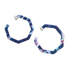 Retro 70s Purple Confetti Lucite Hoop Earrings Vintage 2 2  Next Day Shipping