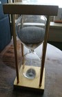 Vtg  Leatherett Gold Color  Hour Glass With Brown Sand 7 5   