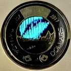 Unc 2017 Canada Toonie  2 Dollars Glow In The Dark Dance Of Spirits Snow Trees A