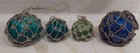 Lot Of 4 - Vintage Glass Fishing Floats  7    5   Buoy Ball Japanese Net Japan