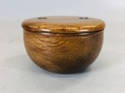 Y5782 Natume Wood Caddy Split Lid Signed Box Japan Tea Ceremony Antique Pot