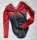 Under Armour Gk Elite Gymnastics Leotard Competition Bling Red Black Ombre  Axs