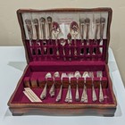 Vintage 1847 Rogers Bros  Silverplate Flatware Set In Original Wooden Case