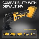Cordless Oscillating Multi Tool With Accessories 6 Speeds For Dewalt 20v Battery